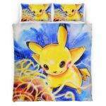 Housse De Couette Pikachu Pokémon 7 Parure de lit Ensemble De Literie