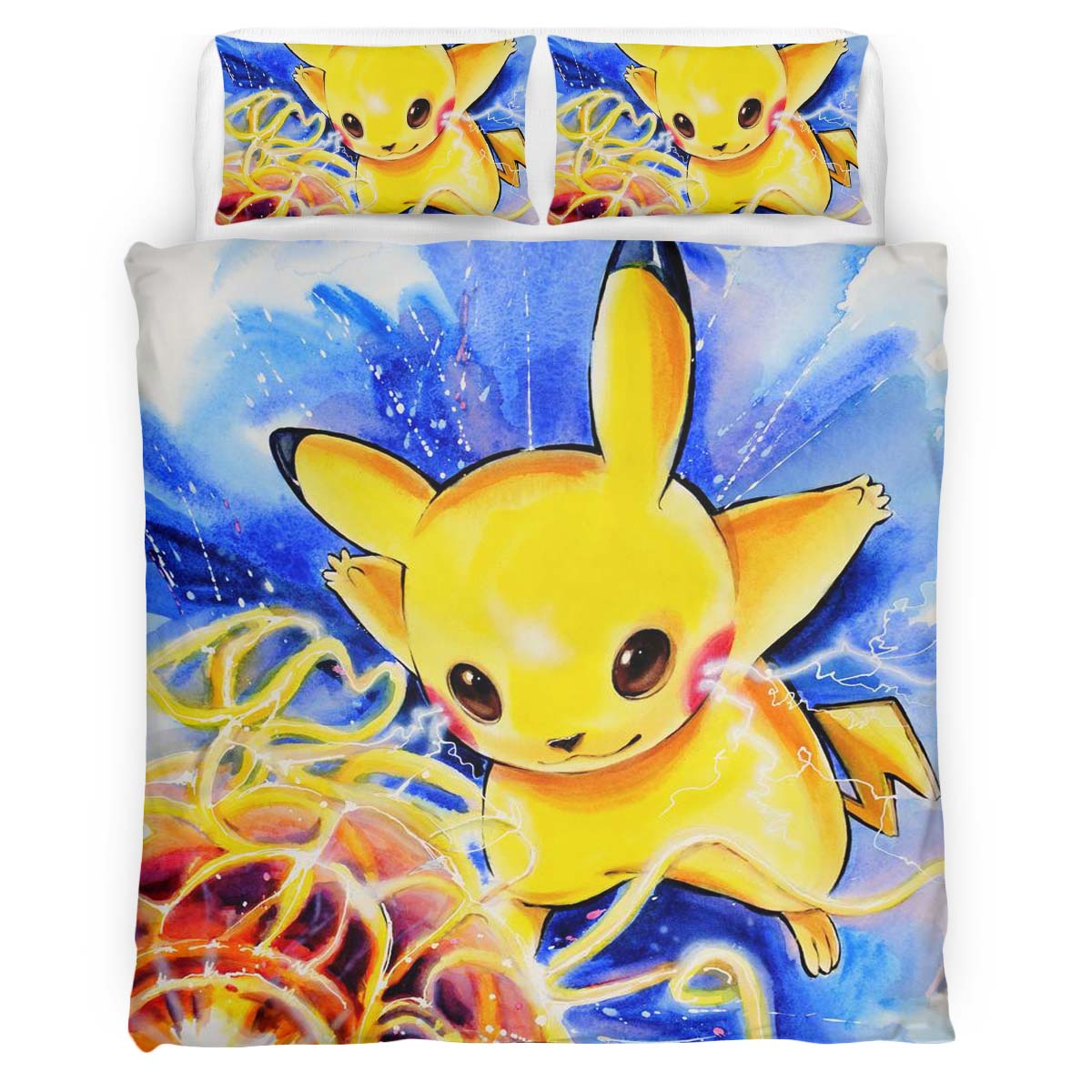 Housse De Couette Pikachu Pokémon 7 Parure de lit Ensemble De Literie