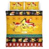 Housse De Couette Pikachu Pokémon Joyeux Noël Parure de lit Ensemble De Literie