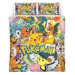 Housse De Couette Pokémon – Tous les Personnages Parure de lit Ensemble De Literie