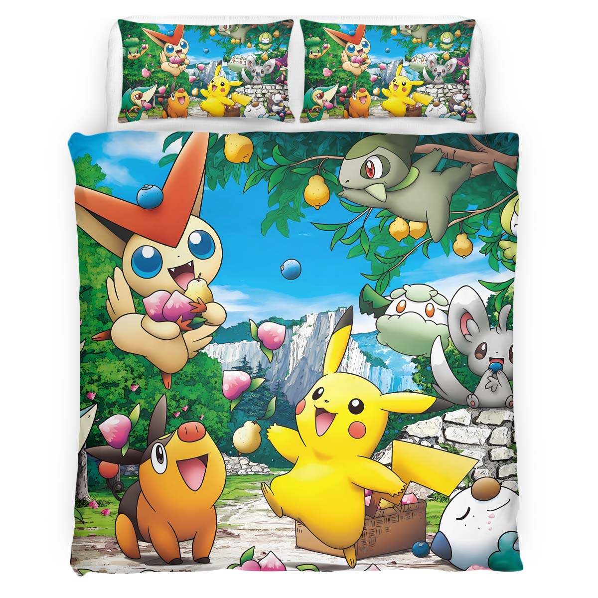 Housse De Couette Pokémon – Tous les Personnages 2 Parure de lit Ensemble De Literie