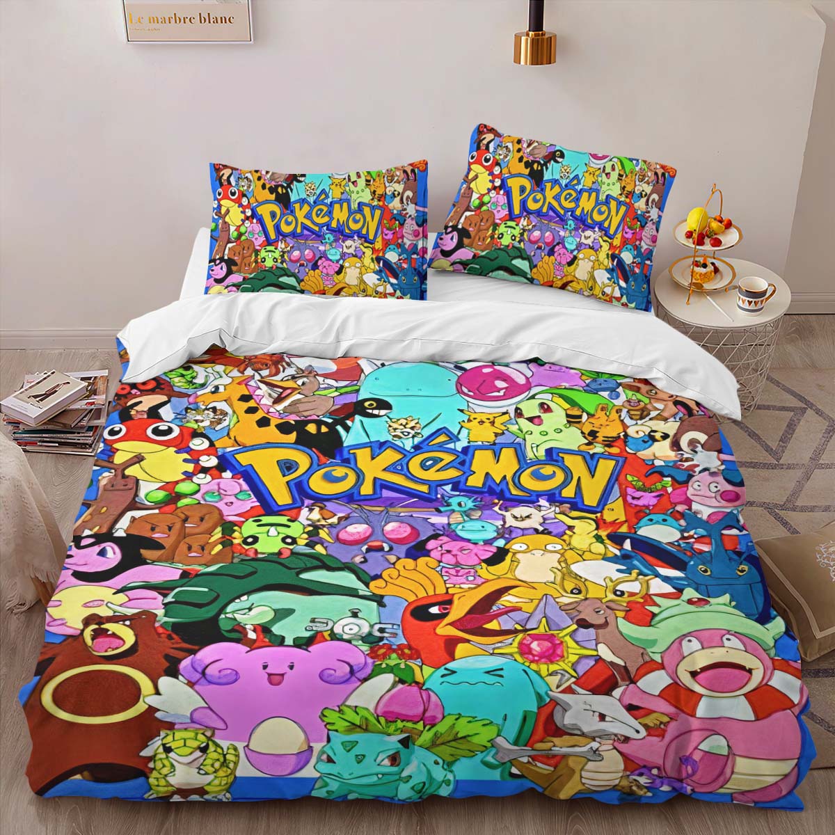 Housse De Couette Pokémon – Tous les Personnages 3 Parure de lit Ensemble De Literie – Image 2