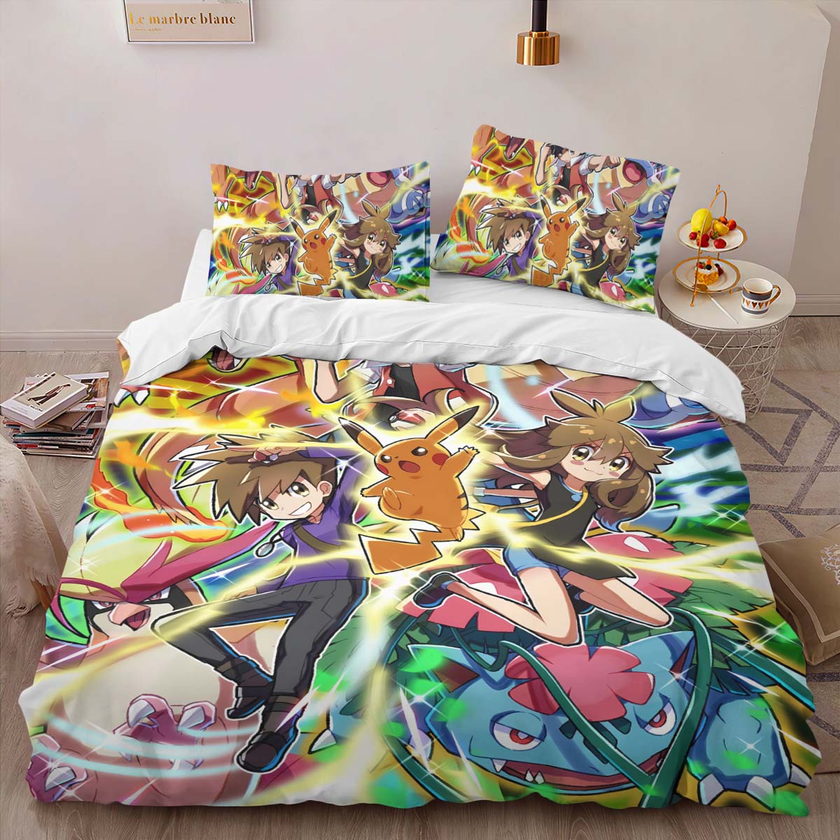 Housse De Couette Pokémon – Tous les Personnages 4 Parure de lit Ensemble De Literie – Image 2