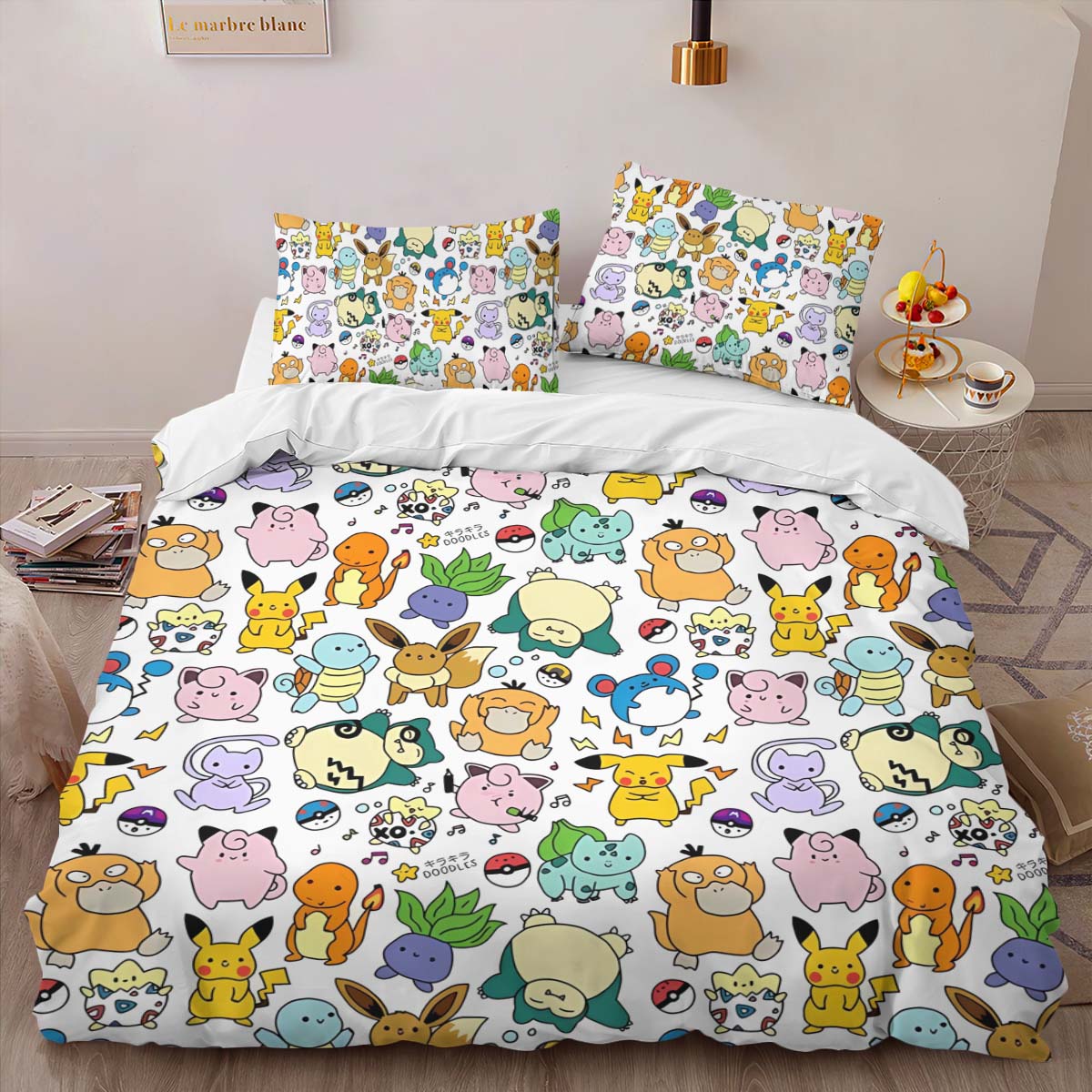 Housse De Couette Pokémon – Tous les Personnages 5 Parure de lit Ensemble De Literie – Image 2