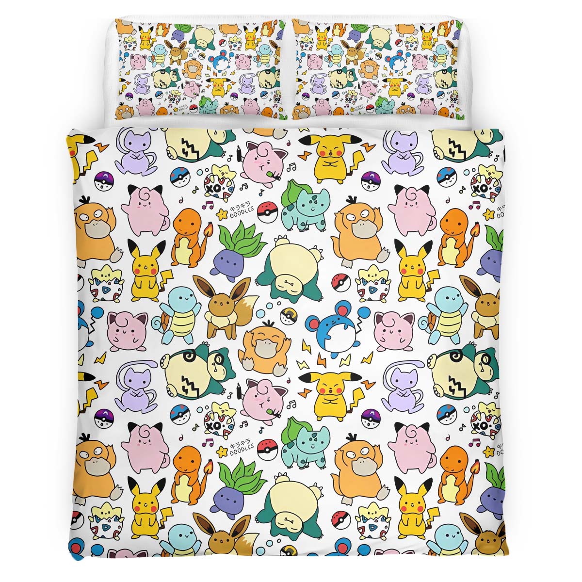 Housse De Couette Pokémon – Tous les Personnages 5 Parure de lit Ensemble De Literie