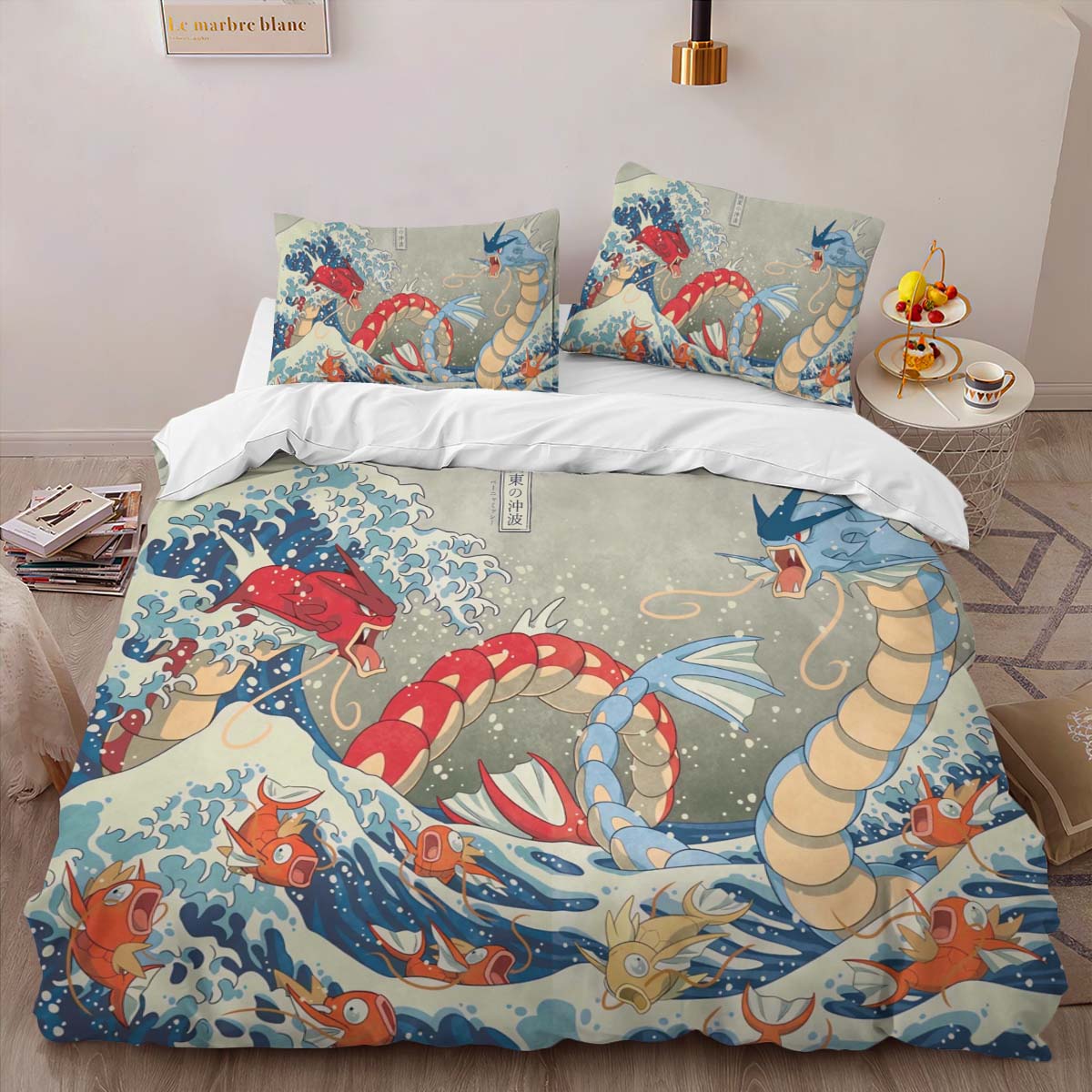 Housse De Couette Pokémon – Tous les Personnages avec Léviator Parure de lit Ensemble De Literie – Image 2