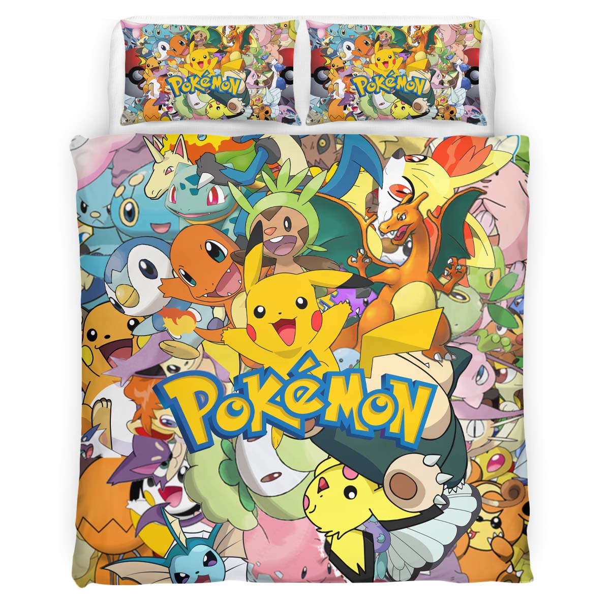 Housse De Couette Pokémon – Tous les Personnages Parure de lit Ensemble De Literie