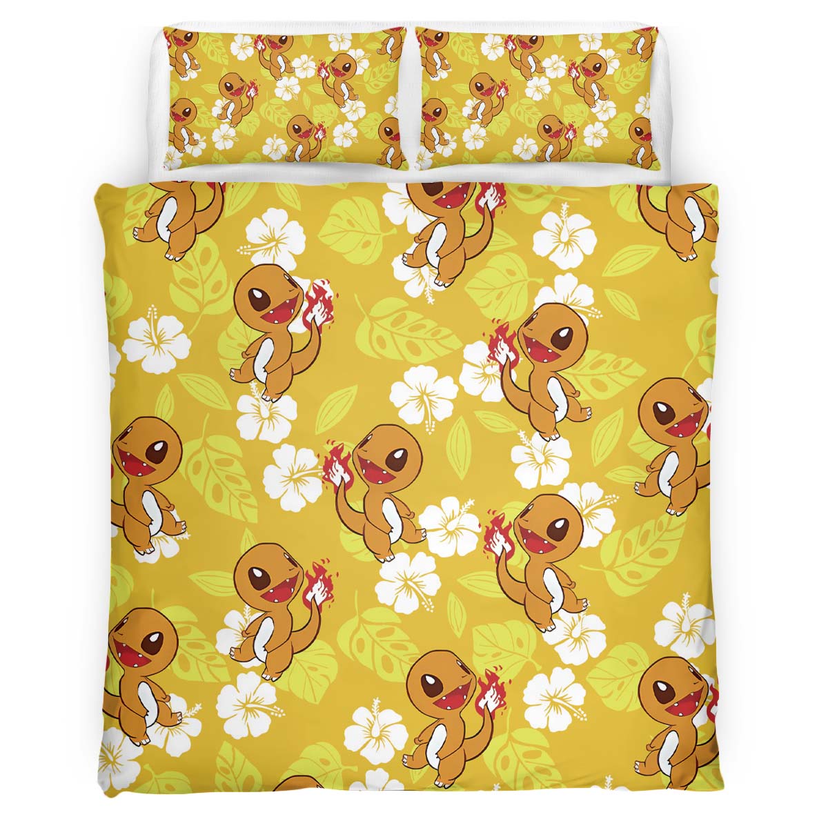 Housse De Couette Pokémon Salamèche 2 Parure de lit Ensemble De Literie