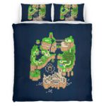 Housse De Couette Carte du Monde Pokémon Parure de lit Ensemble De Literie