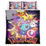 Housse De Couette Pokémon et Personnages Marvel Parure de lit Ensemble De Literie