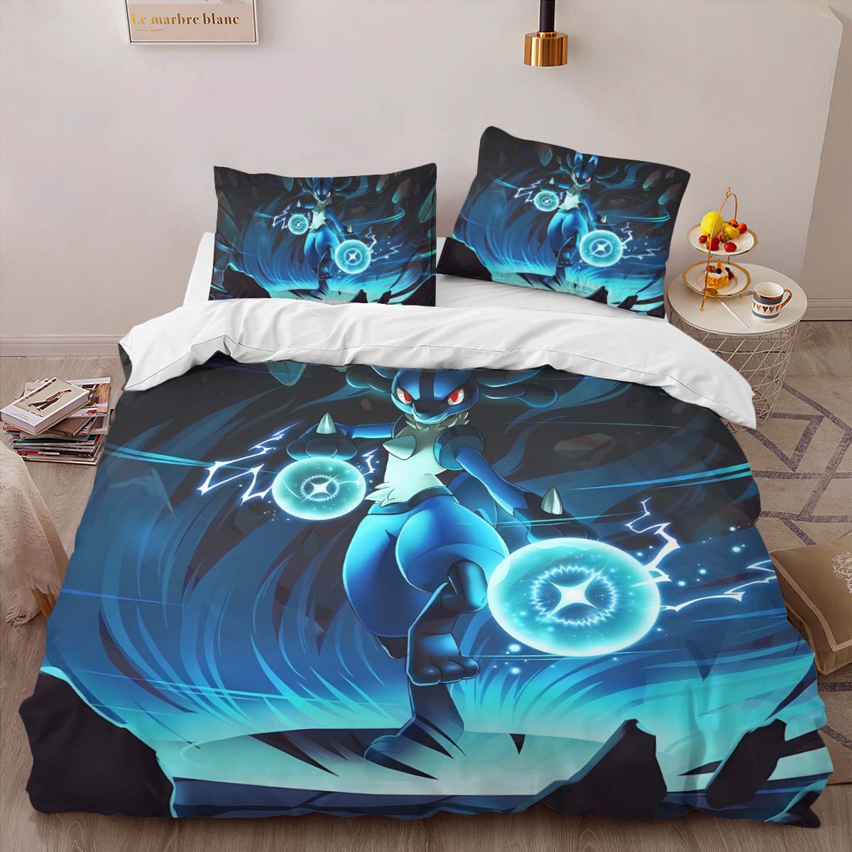 Housse De Couette Lucario « Roku » Pokémon Parure de lit Ensemble De Literie – Image 2