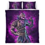 Housse De Couette Raven Violet Néon Fortnite Skin 07 Parure de lit Ensemble De Literie