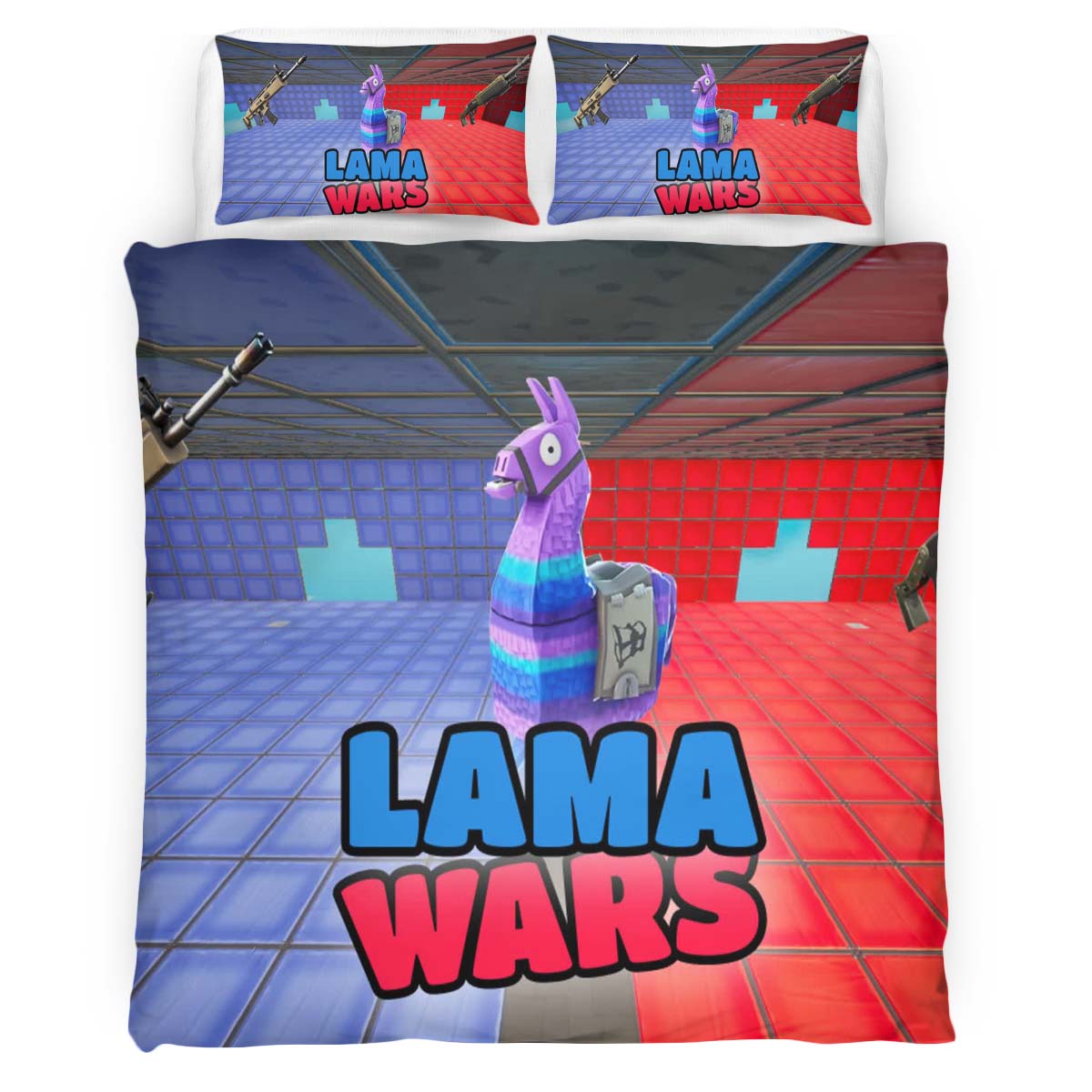 Housse De Couette Red vs Blue Lama Wars Parure de lit Ensemble De Literie