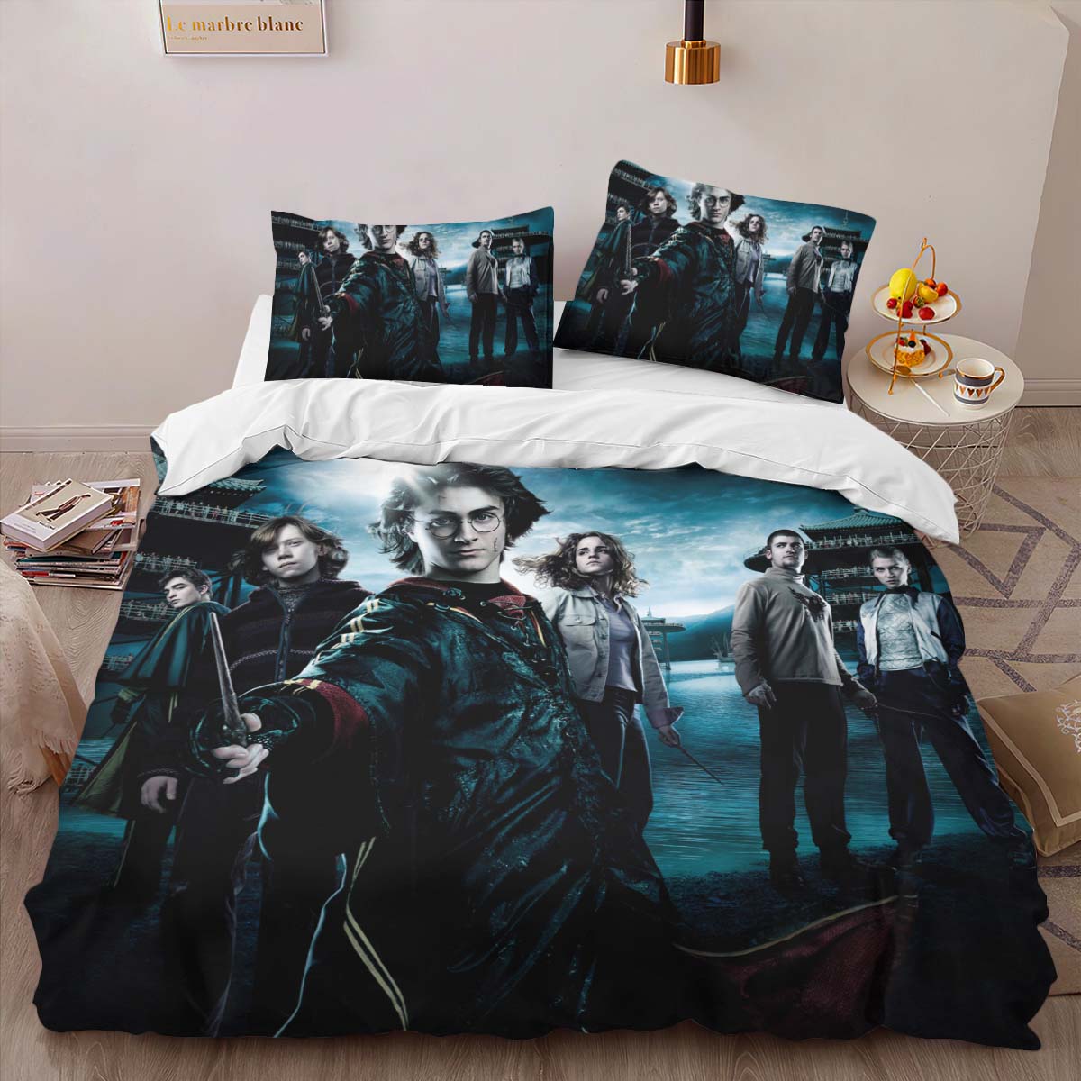 Housse De Couette Ron Weasley, Hermione Granger & Harry Potter – La Coupe de Feu Parure de lit Ensemble De Literie – Image 2