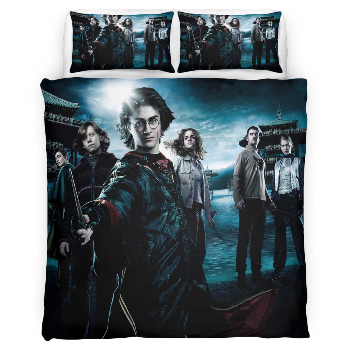 Housse De Couette Ron Weasley, Hermione Granger & Harry Potter – La Coupe de Feu Parure de lit Ensemble De Literie