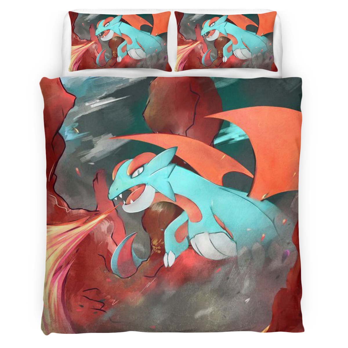Housse De Couette Drattak Pokémon 4 Parure de lit Ensemble De Literie