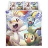 Housse De Couette Scorbunny, Grookey & Sobble Pokémon Parure de lit Ensemble De Literie