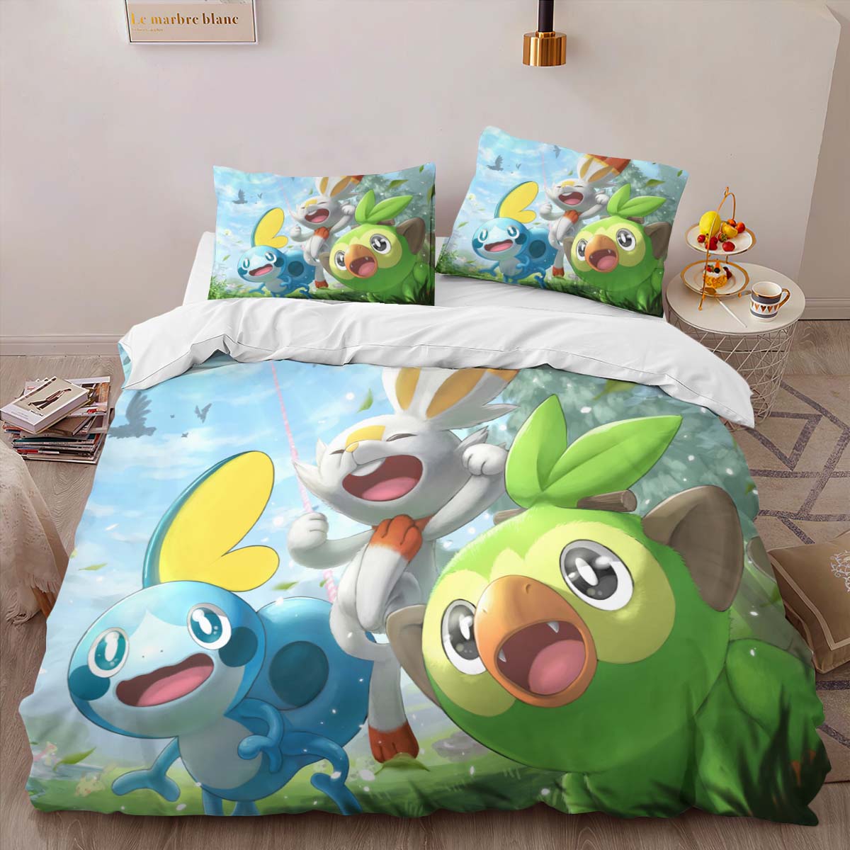 Housse De Couette Scorbunny, Grookey & Sobble Pokémon 2 Parure de lit Ensemble De Literie – Image 2