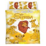 Housse De Couette Simba – Le Roi Lion « Trop vieux pour Simba » Parure de lit Ensemble De Literie