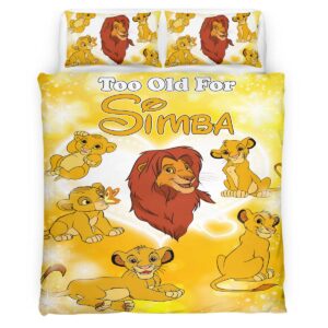 Housse De Couette Simba – Le Roi Lion « Trop vieux pour Simba » Parure de lit Ensemble De Literie