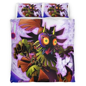 Housse De Couette Skull Kid Masque de Majora – The Legend of Zelda Personnage 3 Parure de lit Ensemble De Literie