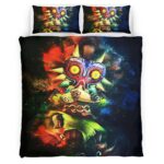 Housse De Couette Skull Kid Masque de Majora – The Legend of Zelda Personnage 4 Parure de lit Ensemble De Literie