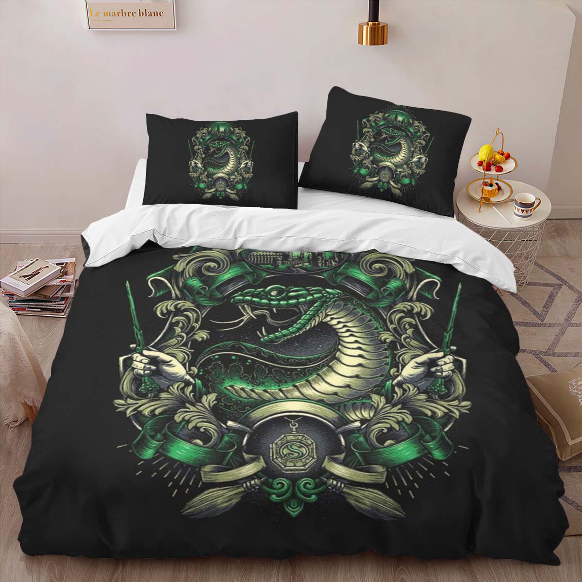 Housse De Couette Maison Serpentard Harry Potter 05 Parure de lit Ensemble De Literie – Image 2