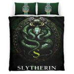 Housse De Couette Maison Serpentard Harry Potter – Logo Vert 02 Parure de lit Ensemble De Literie