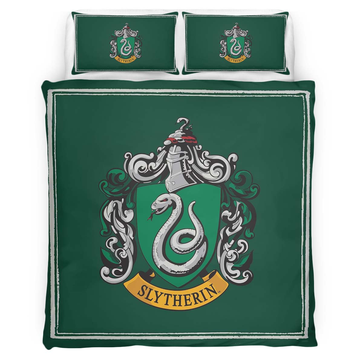 Housse De Couette Maison Serpentard Harry Potter – Logo Vert Parure de lit Ensemble De Literie