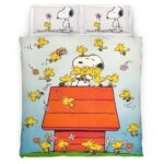 Housse De Couette Snoopy Câlin Beagle Parure de lit Ensemble De Literie