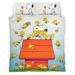 Housse De Couette Snoopy Câlin Beagle Parure de lit Ensemble De Literie