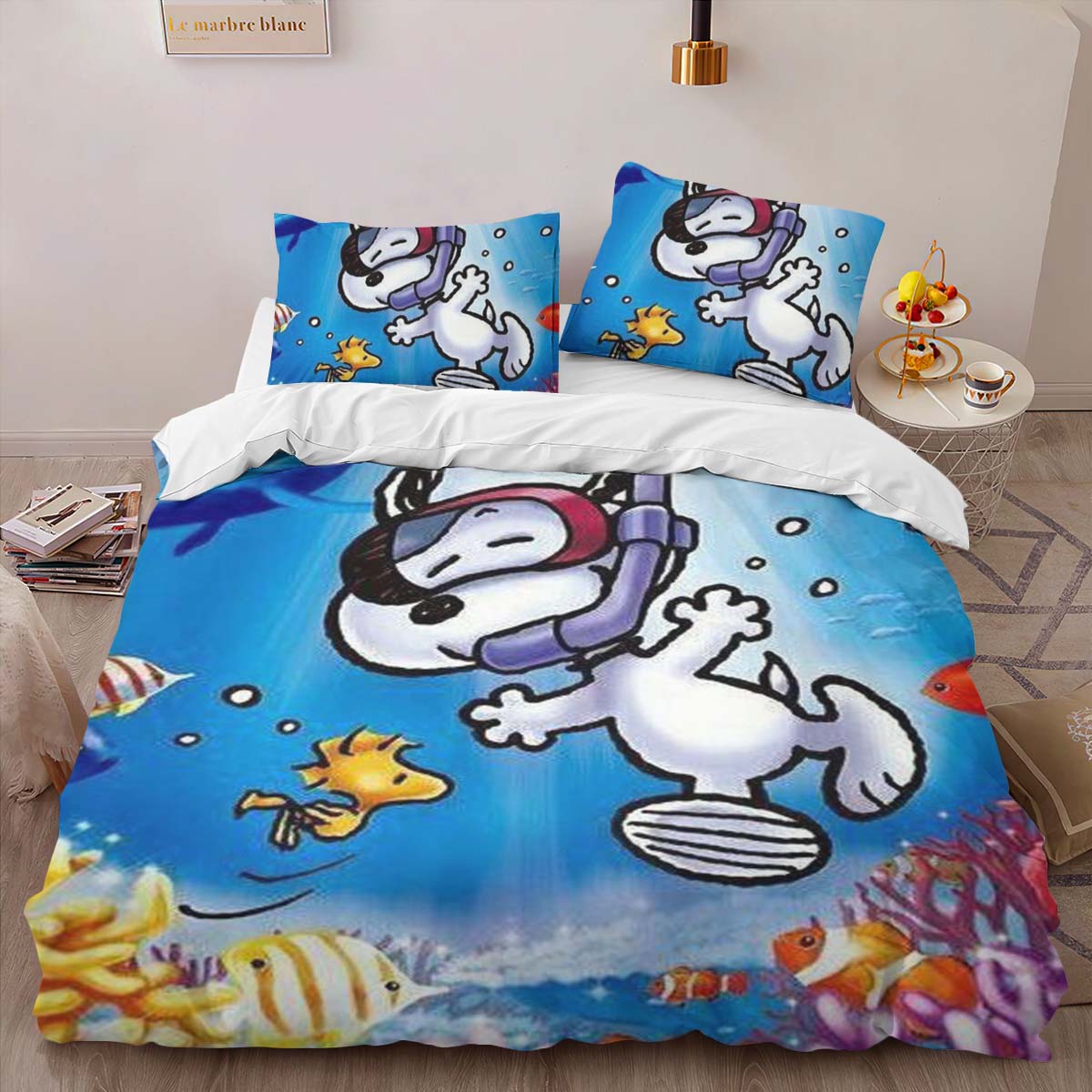 Housse De Couette Snoopy Beagle des profondeurs Parure de lit Ensemble De Literie – Image 2