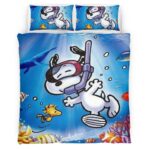 Housse De Couette Snoopy Beagle des profondeurs Parure de lit Ensemble De Literie