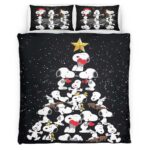 Housse De Couette Snoopy Sapin de Noël Parure de lit Ensemble De Literie