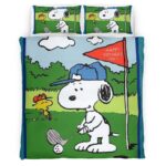 Housse De Couette Snoopy Golf Parure de lit Ensemble De Literie