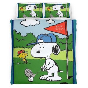 Housse De Couette Snoopy Golf Parure de lit Ensemble De Literie
