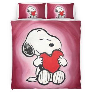 Housse De Couette Snoopy Cœur d’amour – Peanuts Parure de lit Ensemble De Literie
