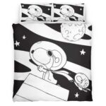 Housse De Couette Snoopy Espace Parure de lit Ensemble De Literie