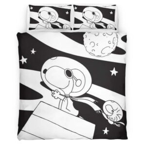 Housse De Couette Snoopy Espace Parure de lit Ensemble De Literie