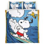 Housse De Couette Snoopy Surf Parure de lit Ensemble De Literie