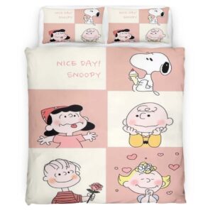 Housse De Couette Snoopy – Peanuts Personnages 7 Parure de lit Ensemble De Literie