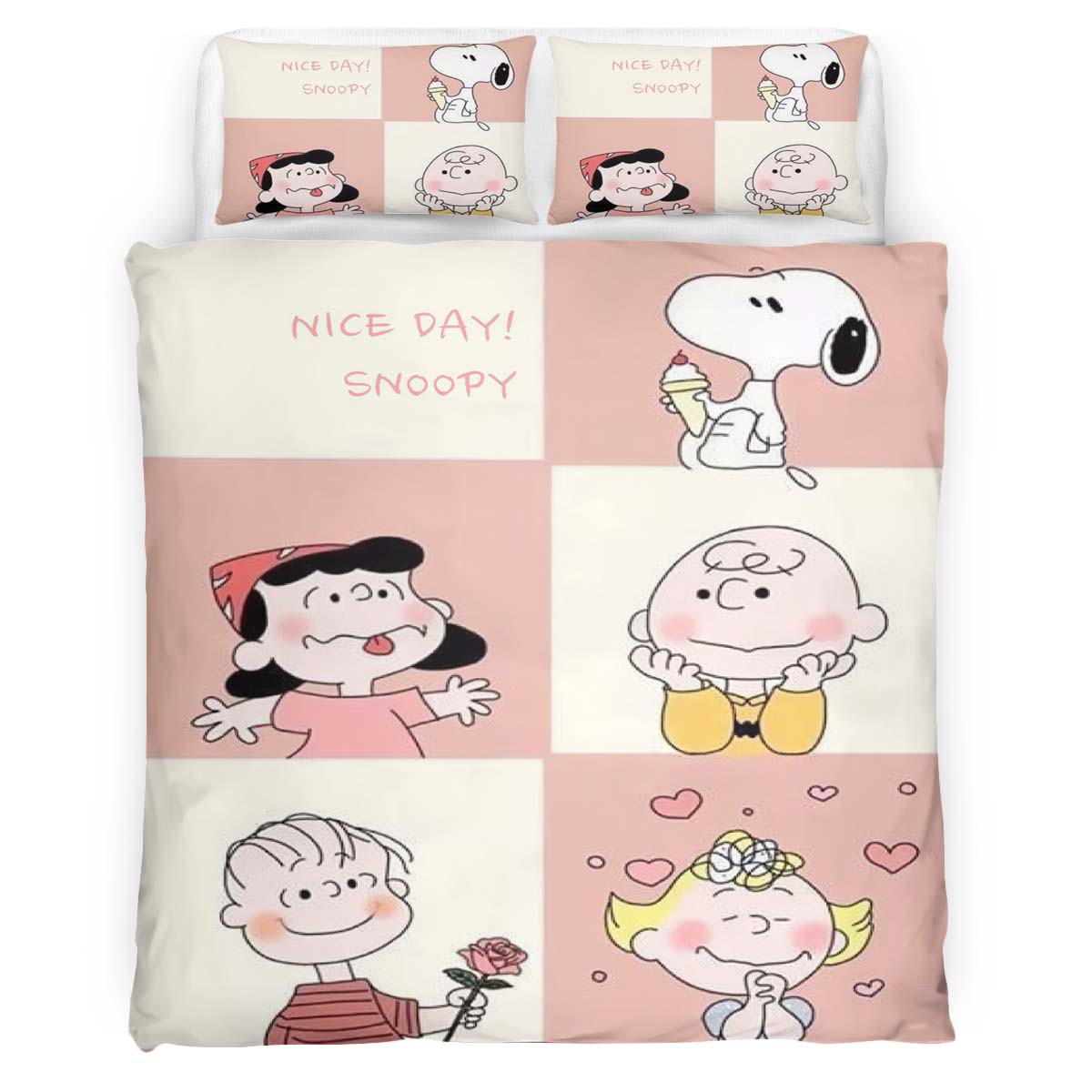Housse De Couette Snoopy – Peanuts Personnages 7 Parure de lit Ensemble De Literie