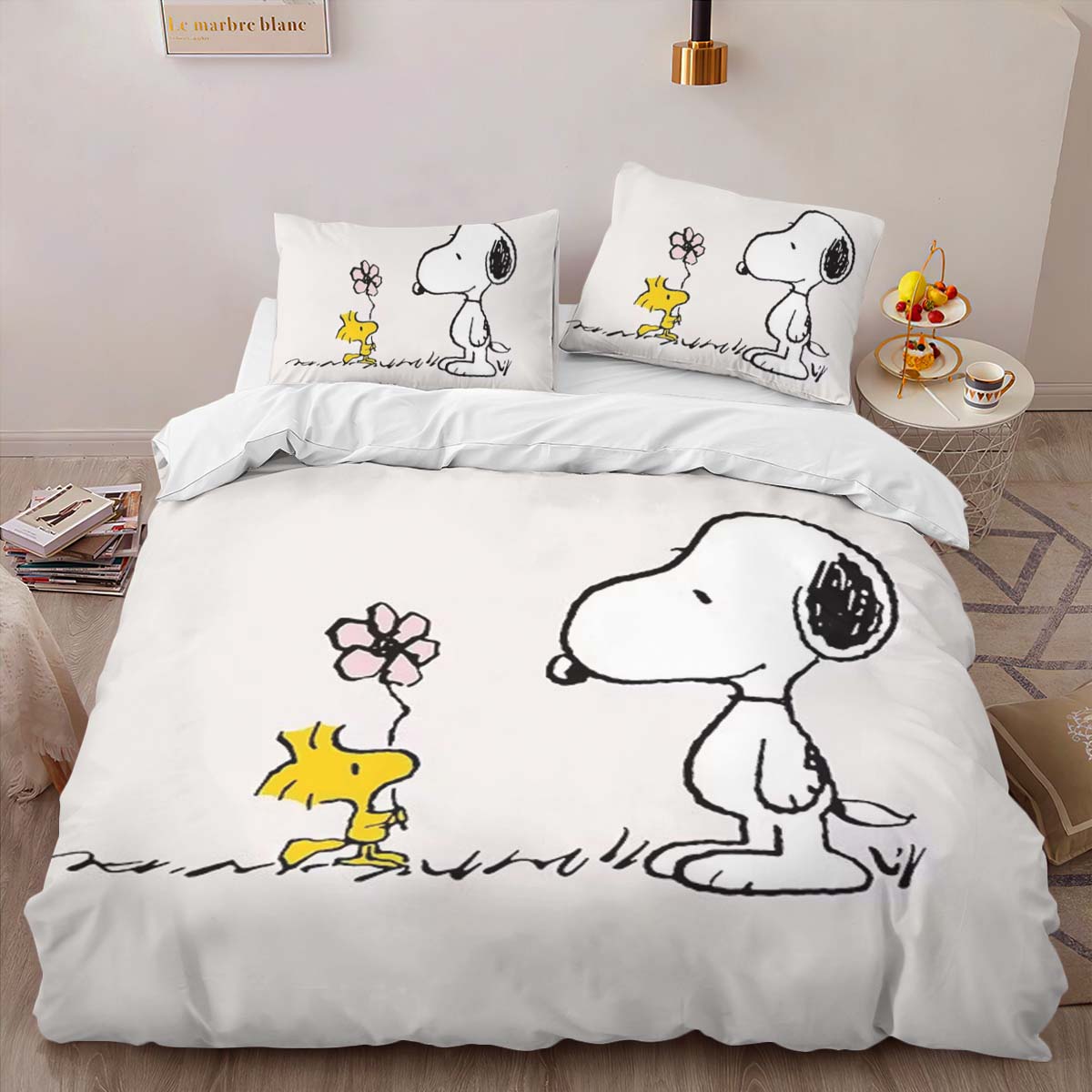 Housse De Couette Snoopy et Woodstock Parure de lit Ensemble De Literie – Image 2