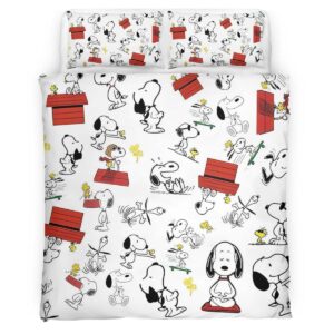 Housse De Couette Snoopy et Woodstock 2 Parure de lit Ensemble De Literie
