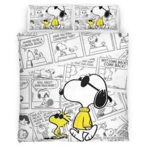 Housse De Couette Snoopy et Woodstock 3 Parure de lit Ensemble De Literie