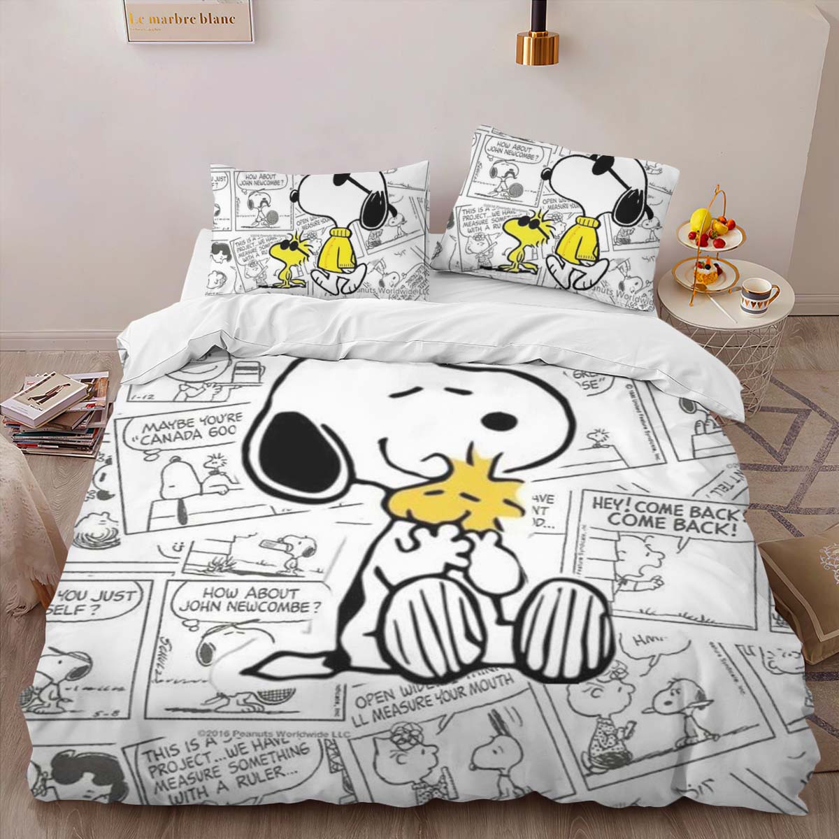 Housse De Couette Snoopy et Woodstock 4 Parure de lit Ensemble De Literie – Image 2