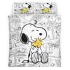 Housse De Couette Snoopy et Woodstock 4 Parure de lit Ensemble De Literie