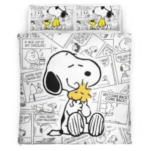 Housse De Couette Snoopy et Woodstock 4 Parure de lit Ensemble De Literie