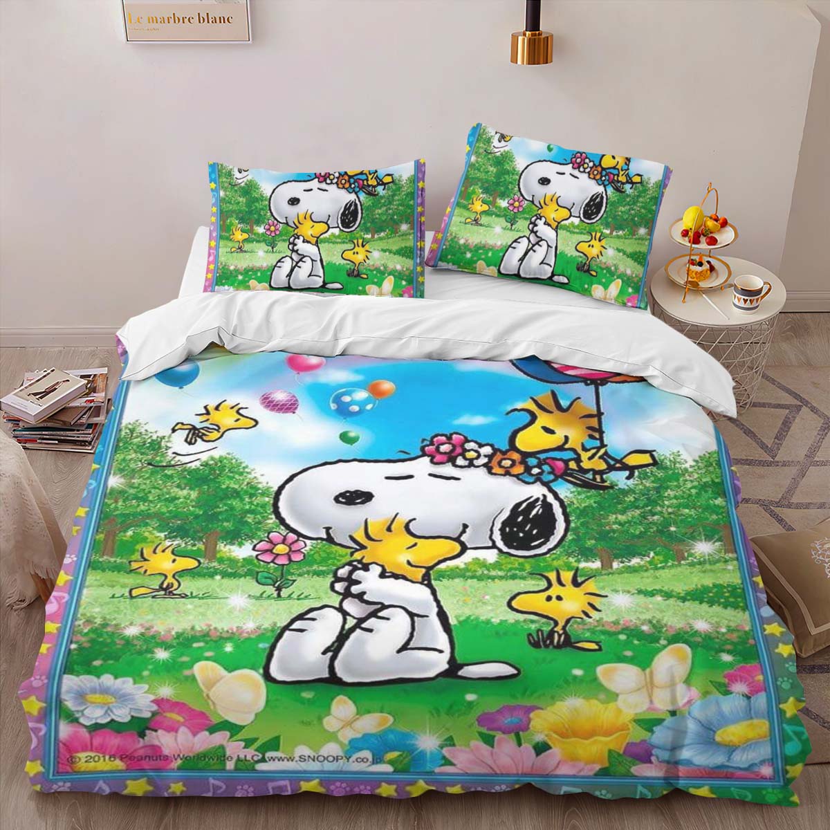 Housse De Couette Snoopy et Woodstock 7 Parure de lit Ensemble De Literie – Image 2