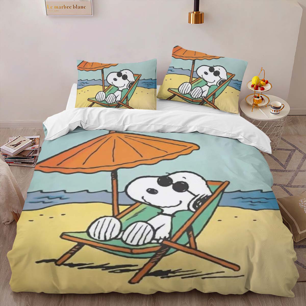 Housse De Couette Snoopy en été Parure de lit Ensemble De Literie – Image 2
